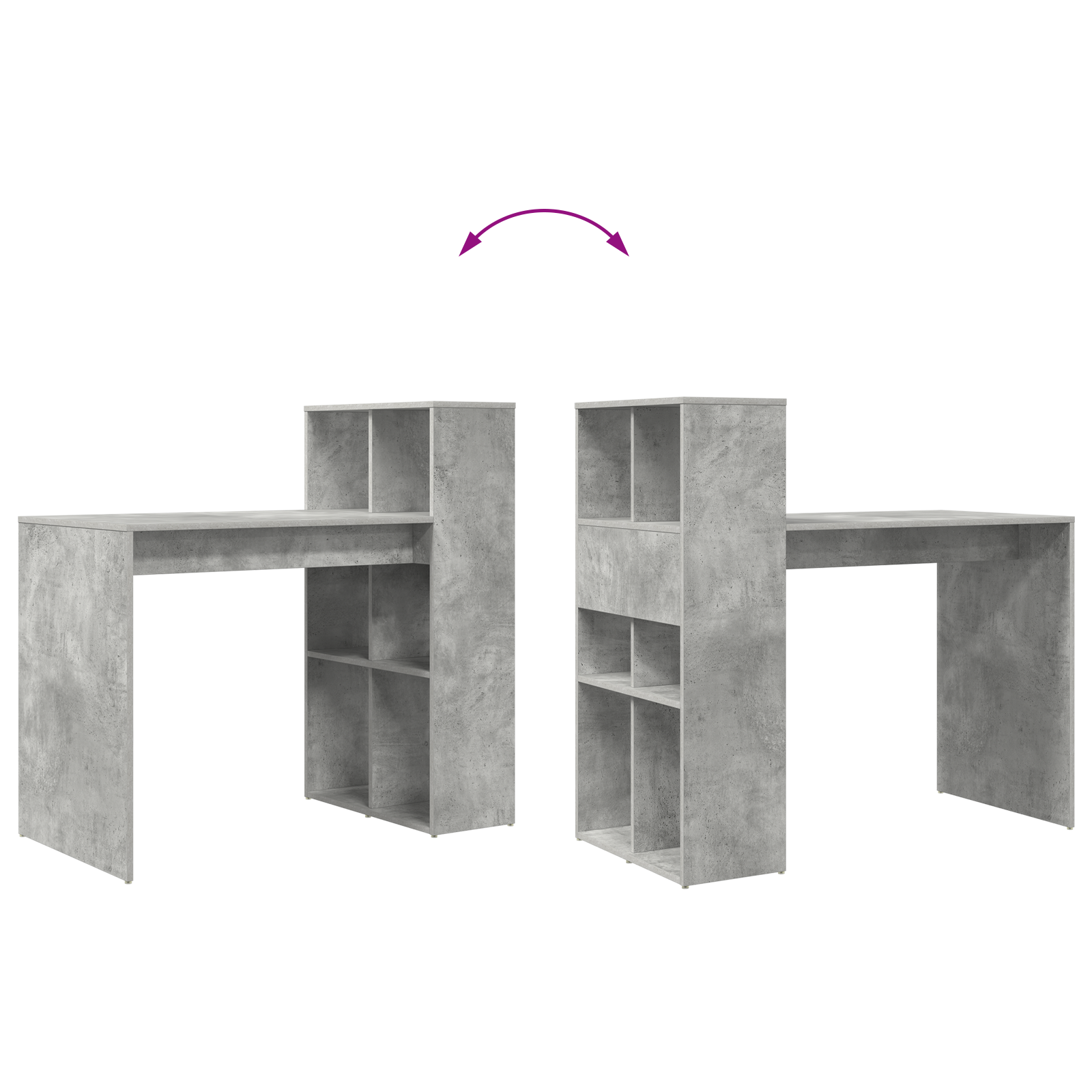 Scrivania da Scrittura Grigio in Cemento Legno ingegnerizzato Media