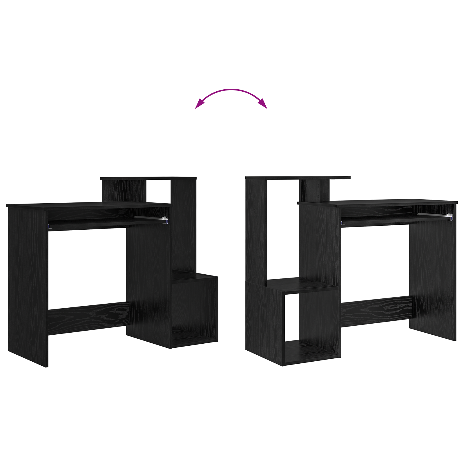 Scrivania in Rovere Nero Rovere Nero Legno ingegnerizzato, MDF