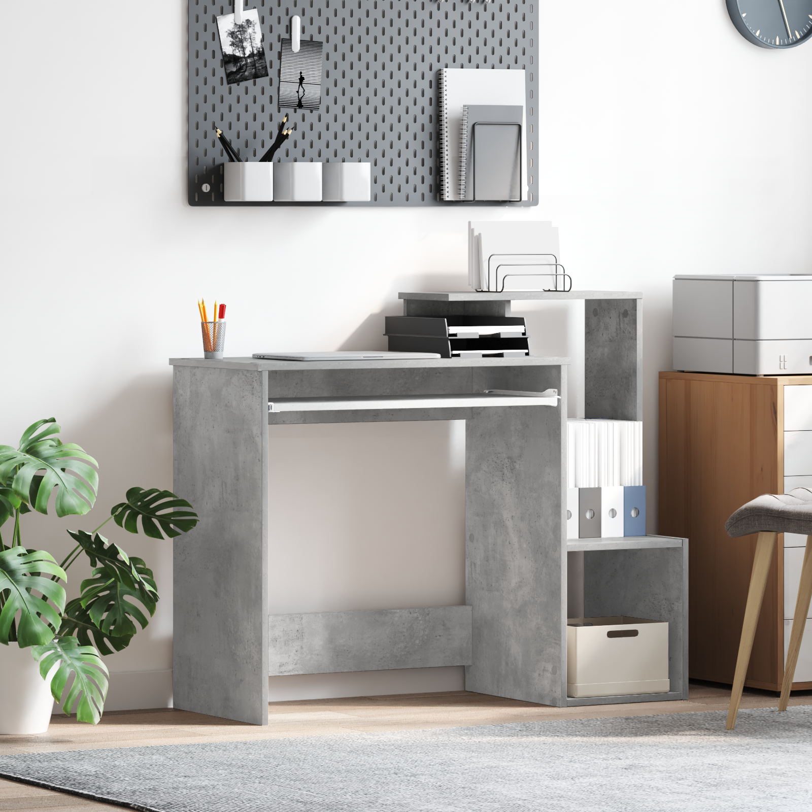 Scrivania grigia Grigio cemento