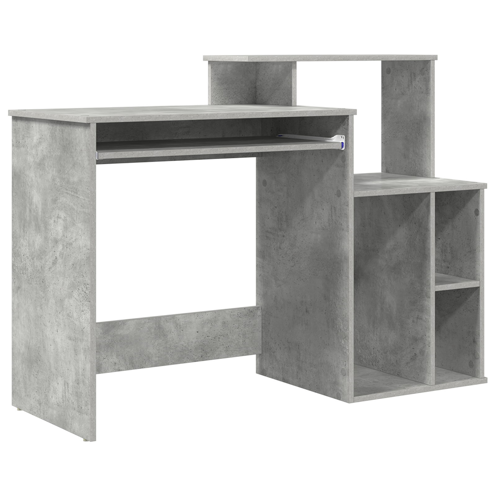 Scrivania con Storage Grigio Cemento 120,5x44x88,5 cm Legno Ingegnerizzato