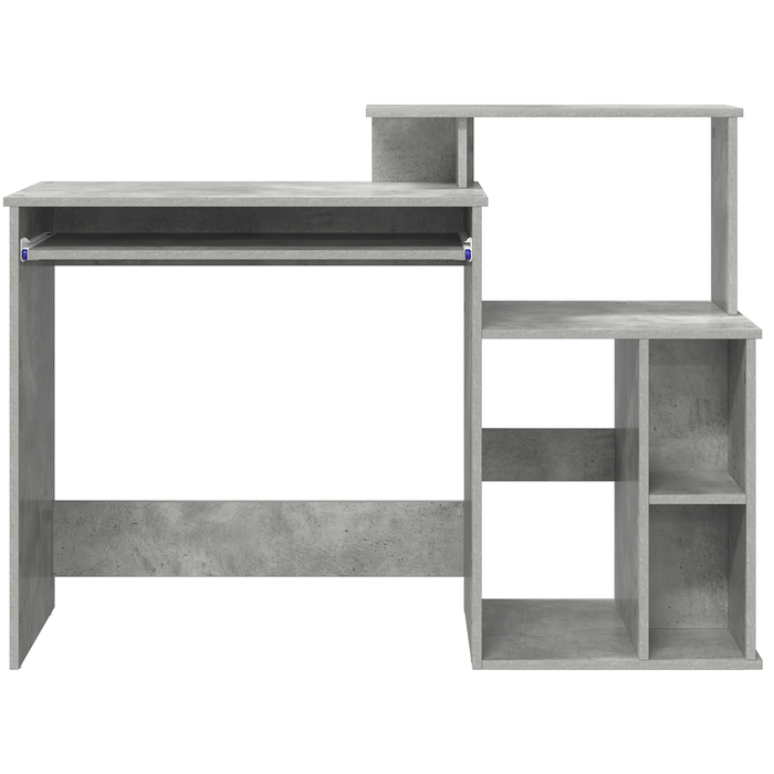 Scrivania con Storage Grigio Cemento 120,5x44x88,5 cm Legno Ingegnerizzato