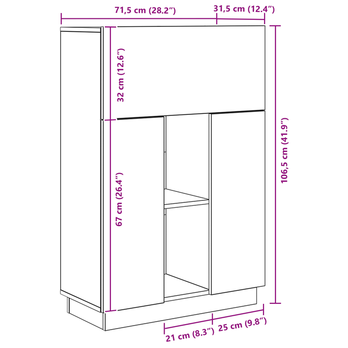 Scrivania in rovere affumicato Rovere affumicato Legno ingegnerizzato
