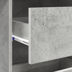 Scrivania Grigia Grigio Cemento Cemento Standard Stoccaggio