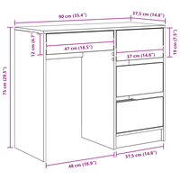 Scrivania Grigia Grigio Cemento Cemento Standard Stoccaggio