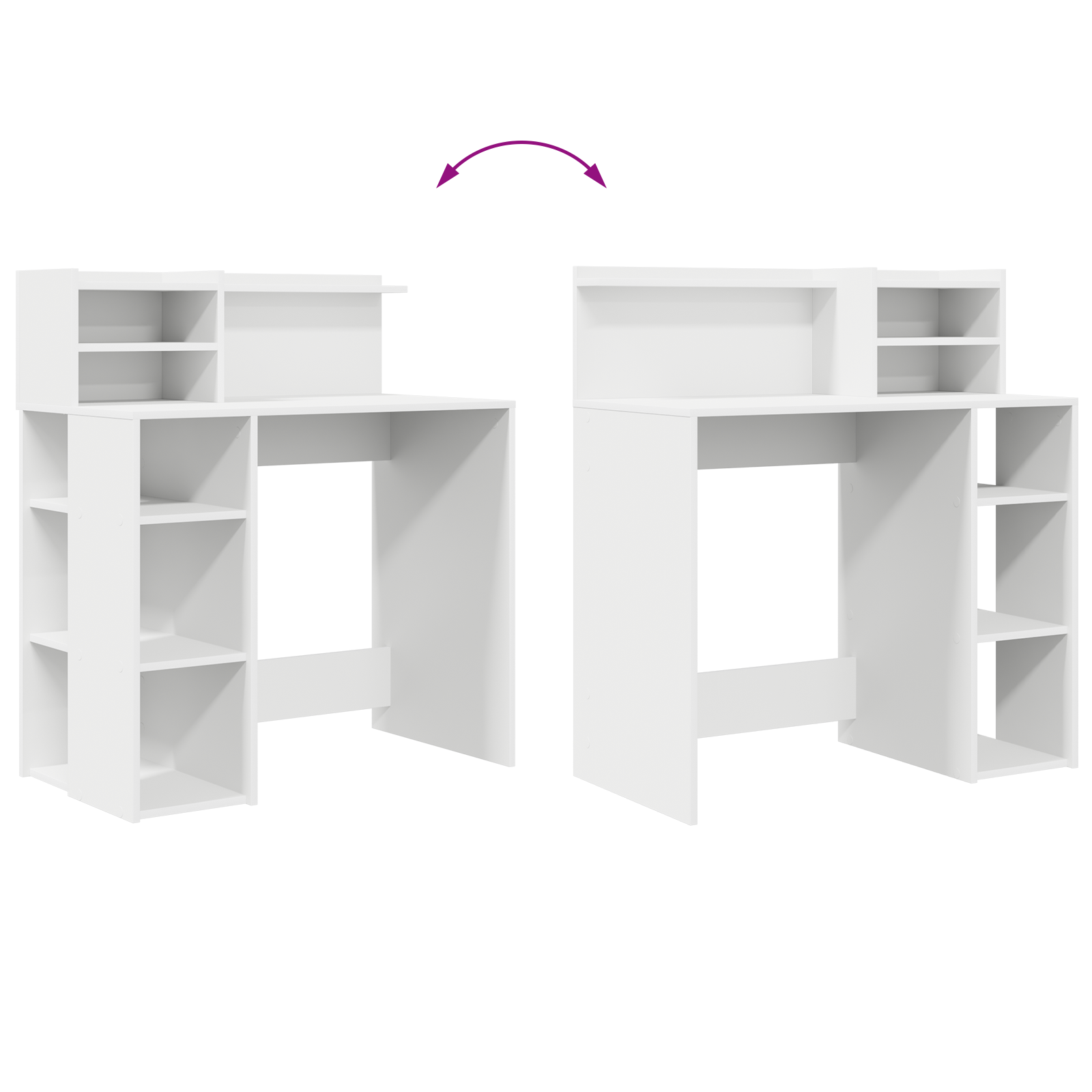 Scrivania con Ripostiglio Bianca 90x48x101.5 cm Legno ingegnerizzato