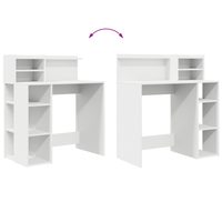 Scrivania con Ripostiglio Bianca 90x48x101.5 cm Legno ingegnerizzato