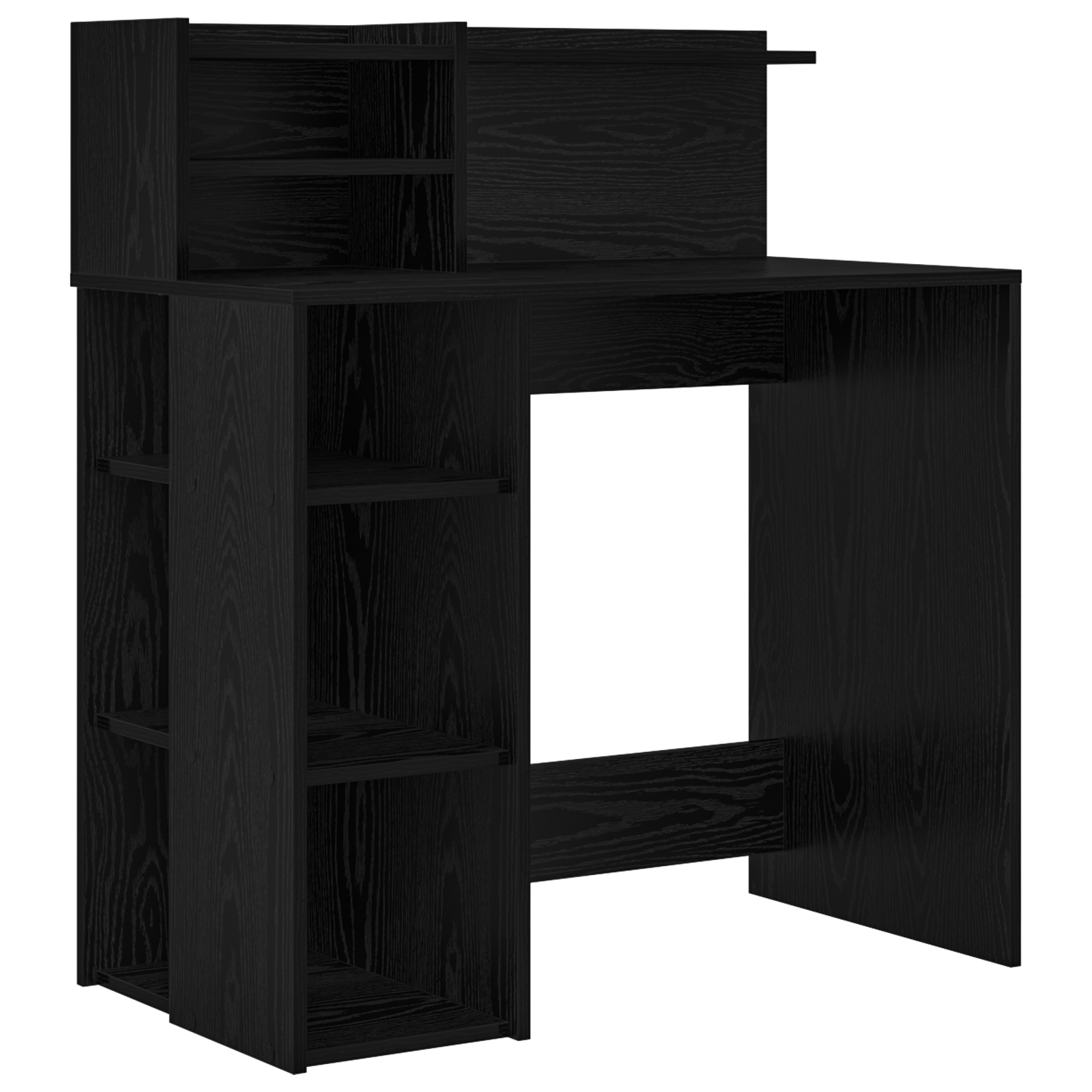Scrivania con Spazio di Archiviazione Rovere Nero 90x48x101.5 cm Legno ingegnerizzato