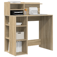 Scrivania con Storage Rovere Sonoma 90x48x101.5 cm Legno ingegnerizzato
