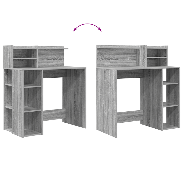 Scrivania con Ripiano Grigia Sonoma 90x48x101.5 cm Legno ingegnerizzato