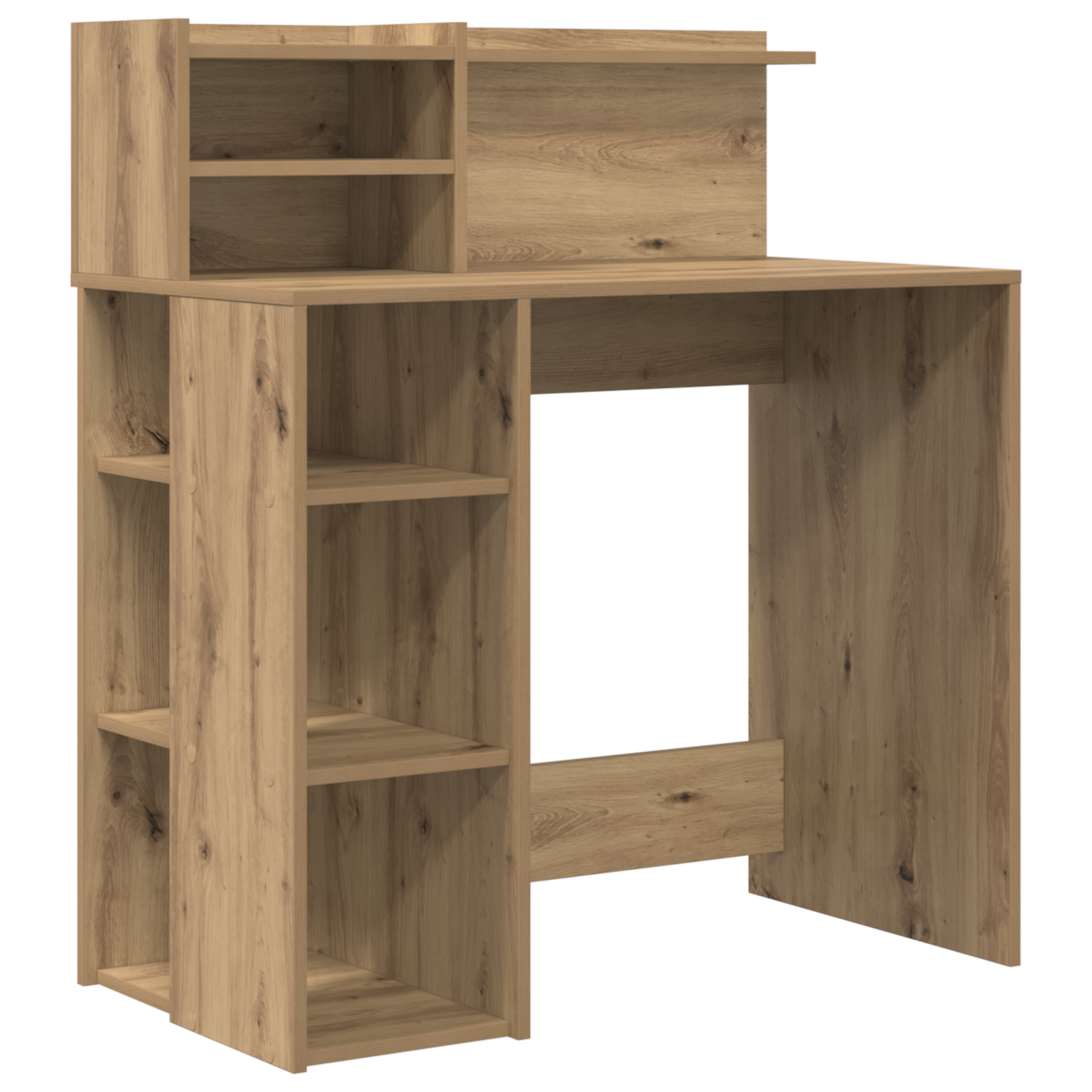Scrivania con Archiviazione Rovere Artigianale 90x48x101.5 cm Legno Ingegnerizzato
