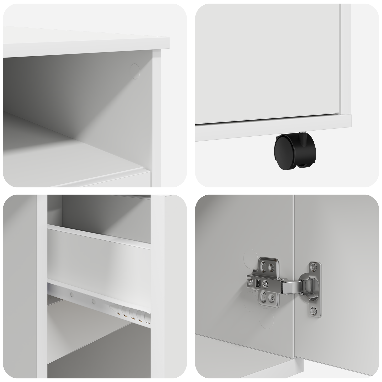 Scrivania Bianca con Cassetti Bianca MDF, Truciolare Standard