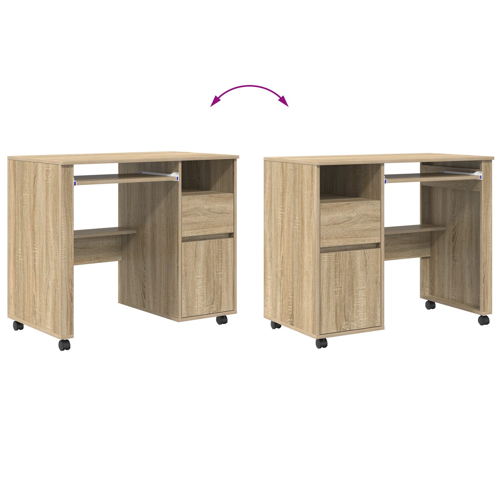 Scrivania in Rovere Sonoma Rovere Sonoma Legno Ingegnerizzato Media