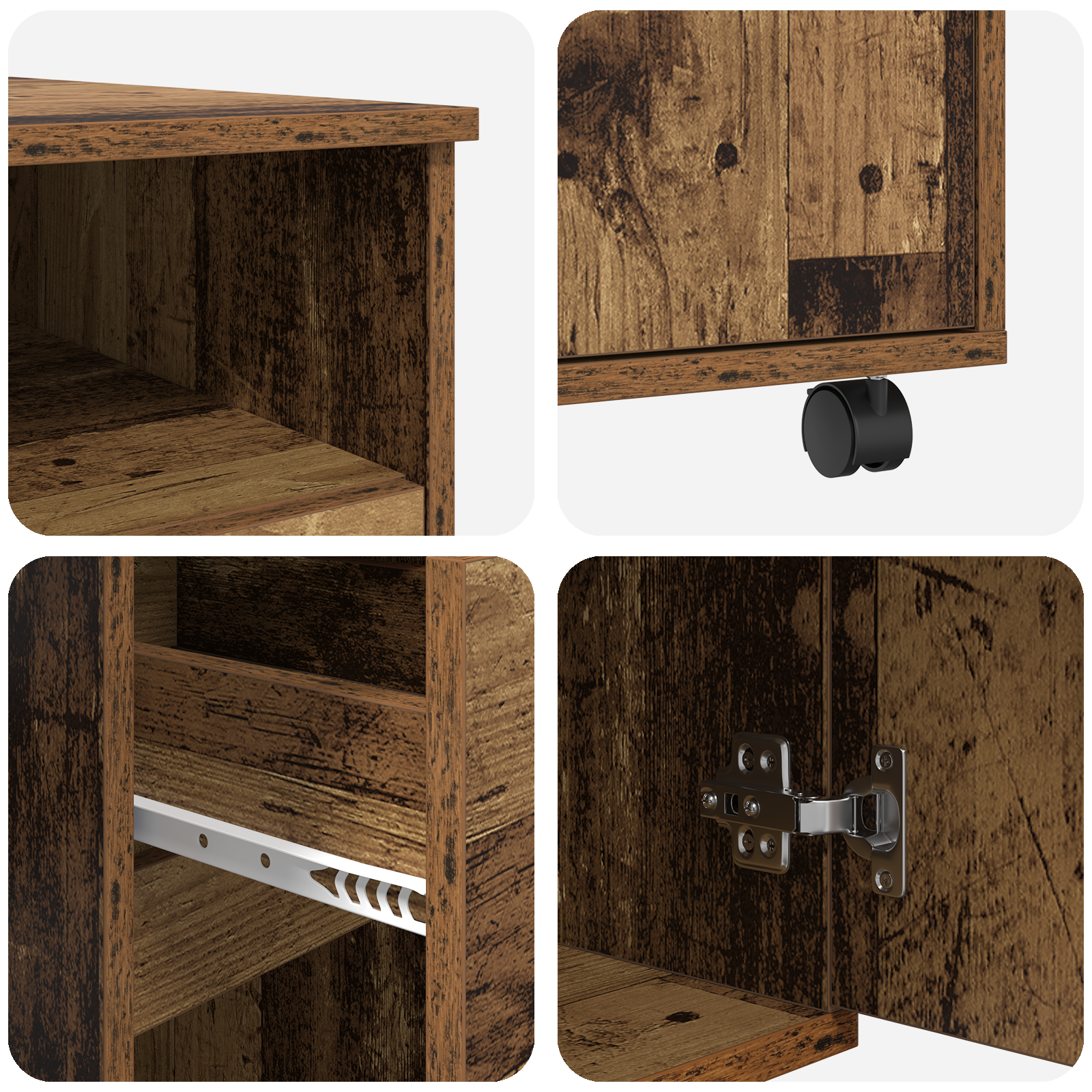 Scrivania Marrone Legno Vecchio Truciolare, Metallo Standard