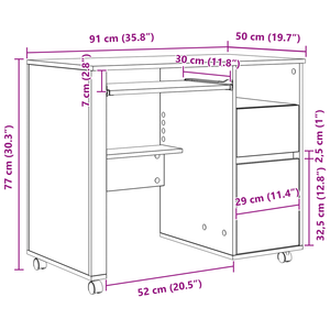 Scrivania Marrone Legno Vecchio Truciolare, Metallo Standard
