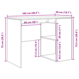 Scrivania Bianca Legno ingegnerizzato Medio Ripiano Scrivania