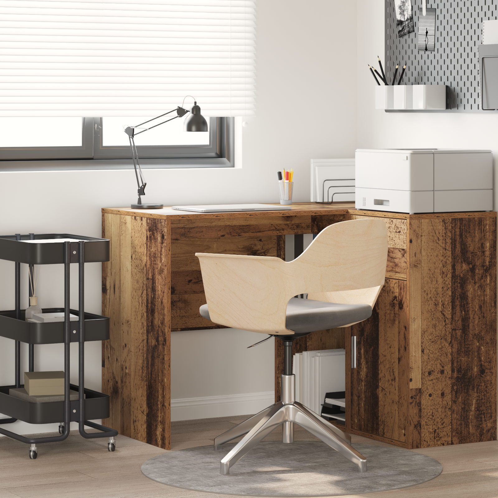 Scrivania Legno Vecchio Legno Ingegnerizzato Piccolo Stoccaggio