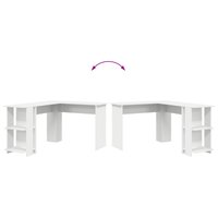 Scrivania Angolare Bianca Bianco Legno Ingegnerizzato Grande