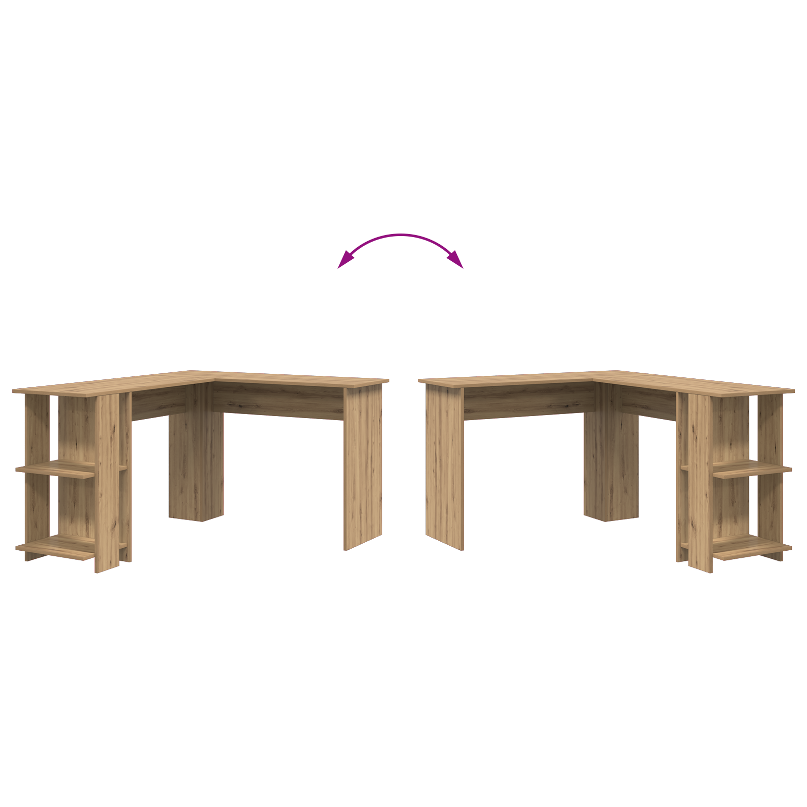 Scrivania Angolare in Rovere Artisanale Rovere Artisanale Truciolare