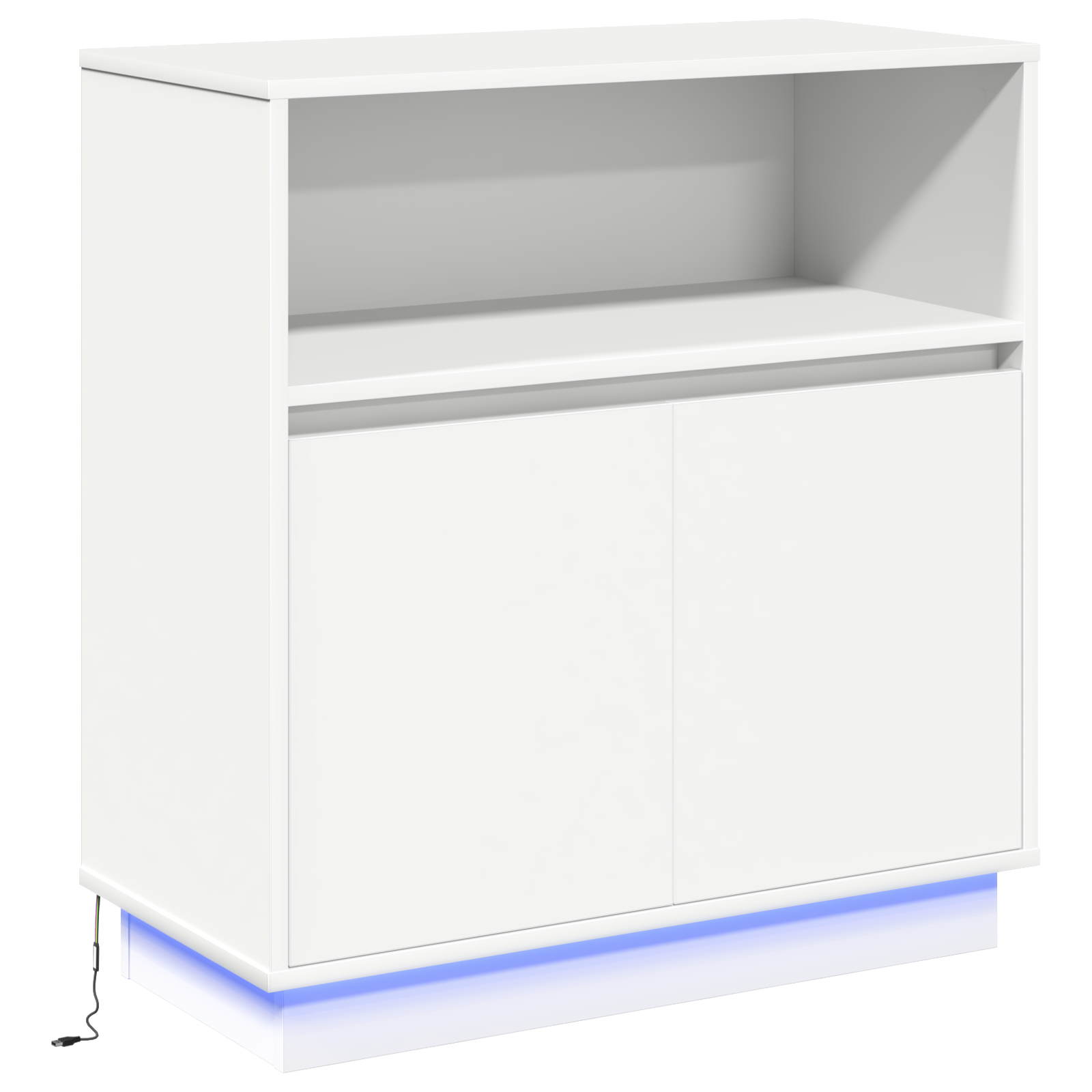 Mobile con LED Bianco 71x34,5x75 cm Legno Ingegnerizzato