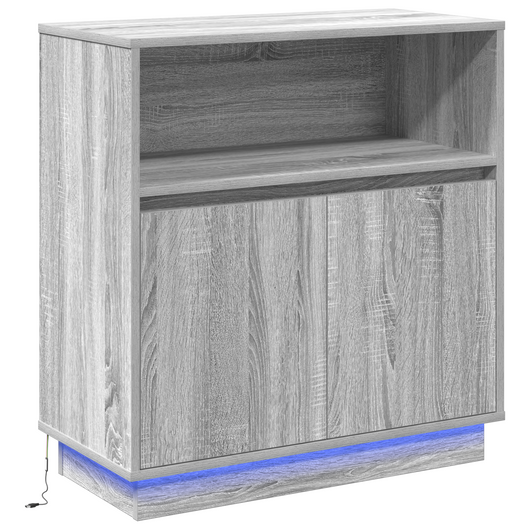 Sideboard con LED Grigio Sonoma 71x34,5x75 cm Legno ingegnerizzato