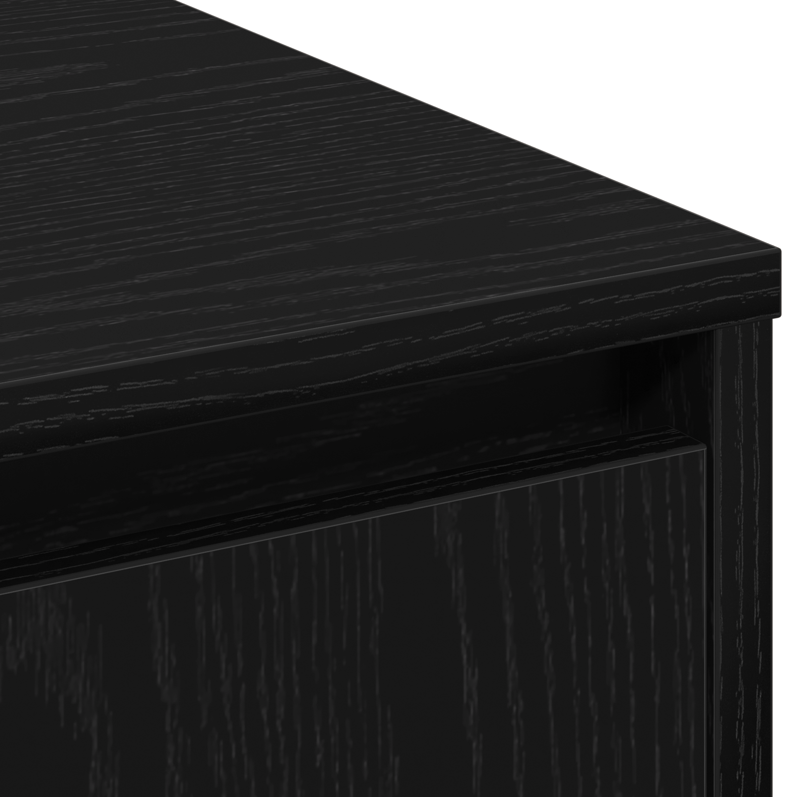 Sideboard  con LED in rovere nero 90x32x75 cm in legno ingegnerizzato