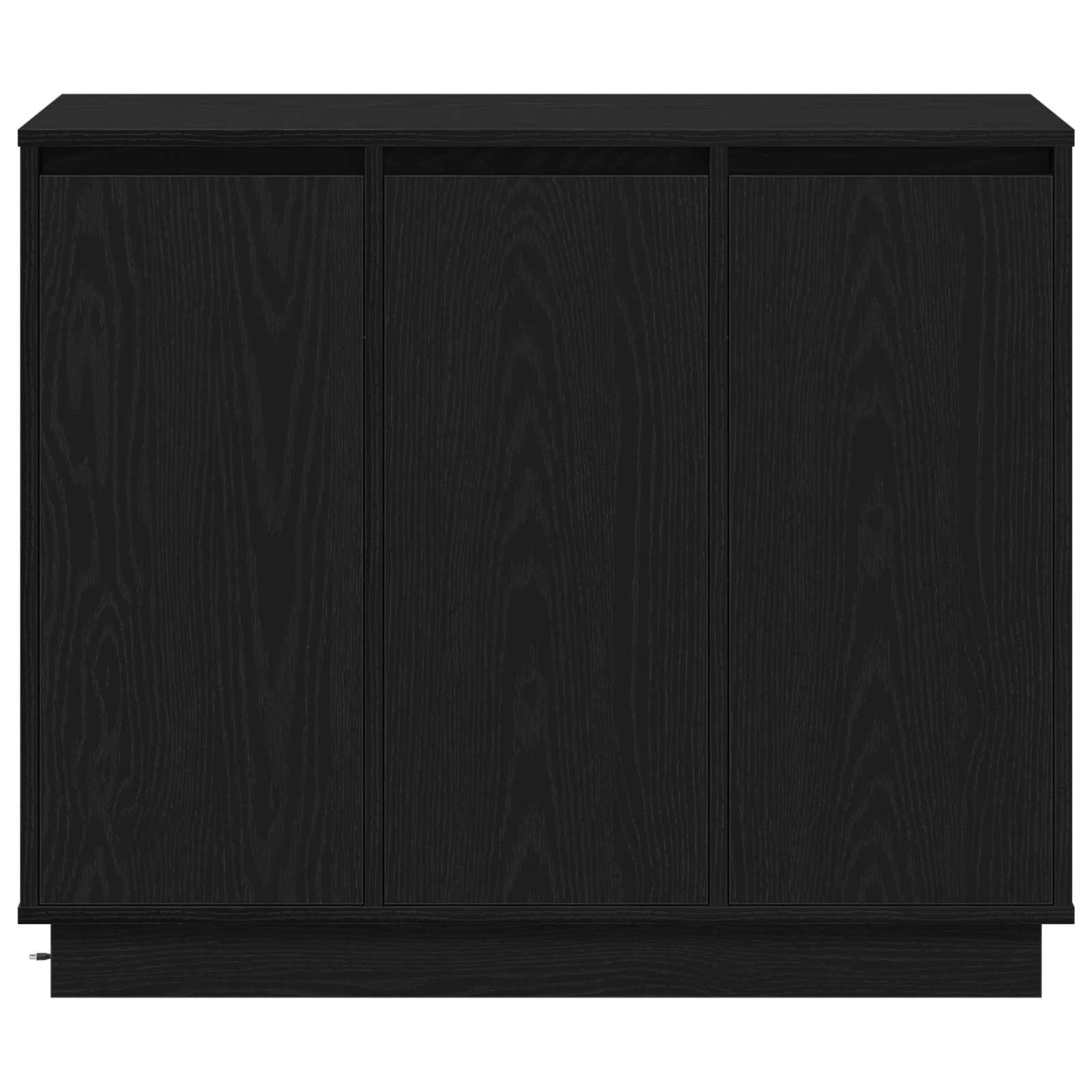 Sideboard  con LED in rovere nero 90x32x75 cm in legno ingegnerizzato