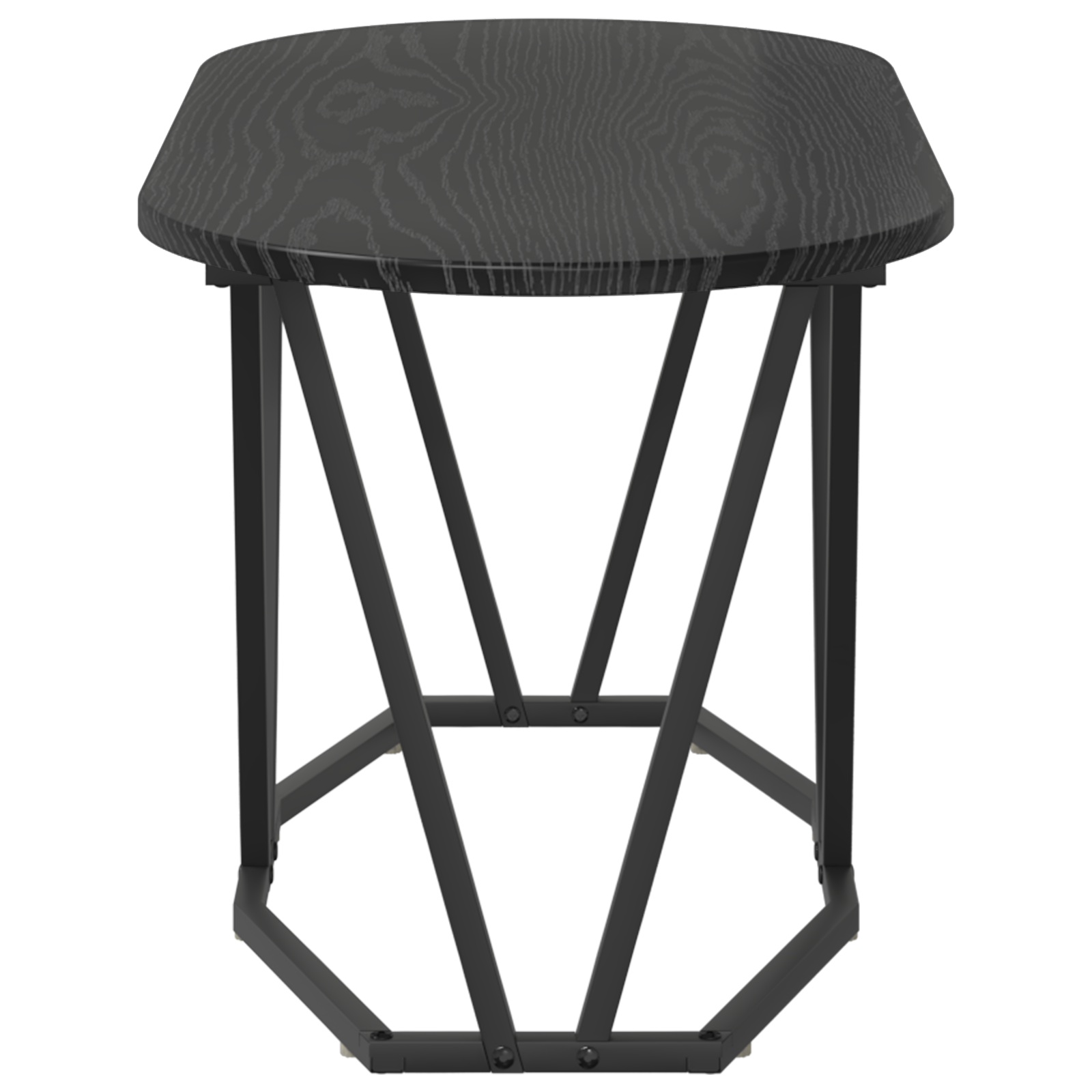 Tavolino da caffè  Nero Rovere 80x40x40,5 cm in Legno Composito e Metallo