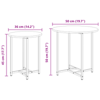 Set di 2 Tavolini in Legno Composito di Quercia e Metallo