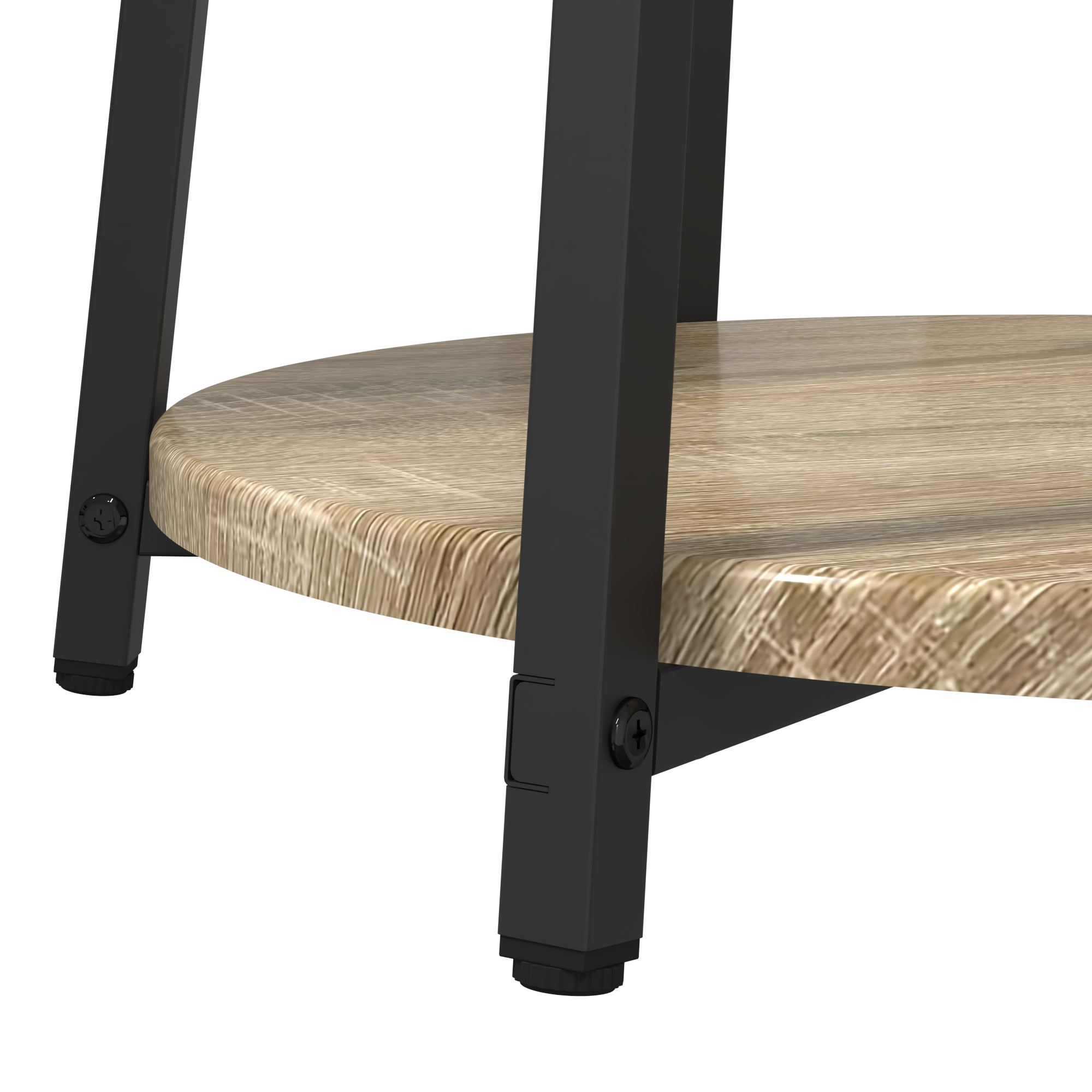 Set di 2 tavolini in legno ingegnerizzato rovere Sonoma e metallo