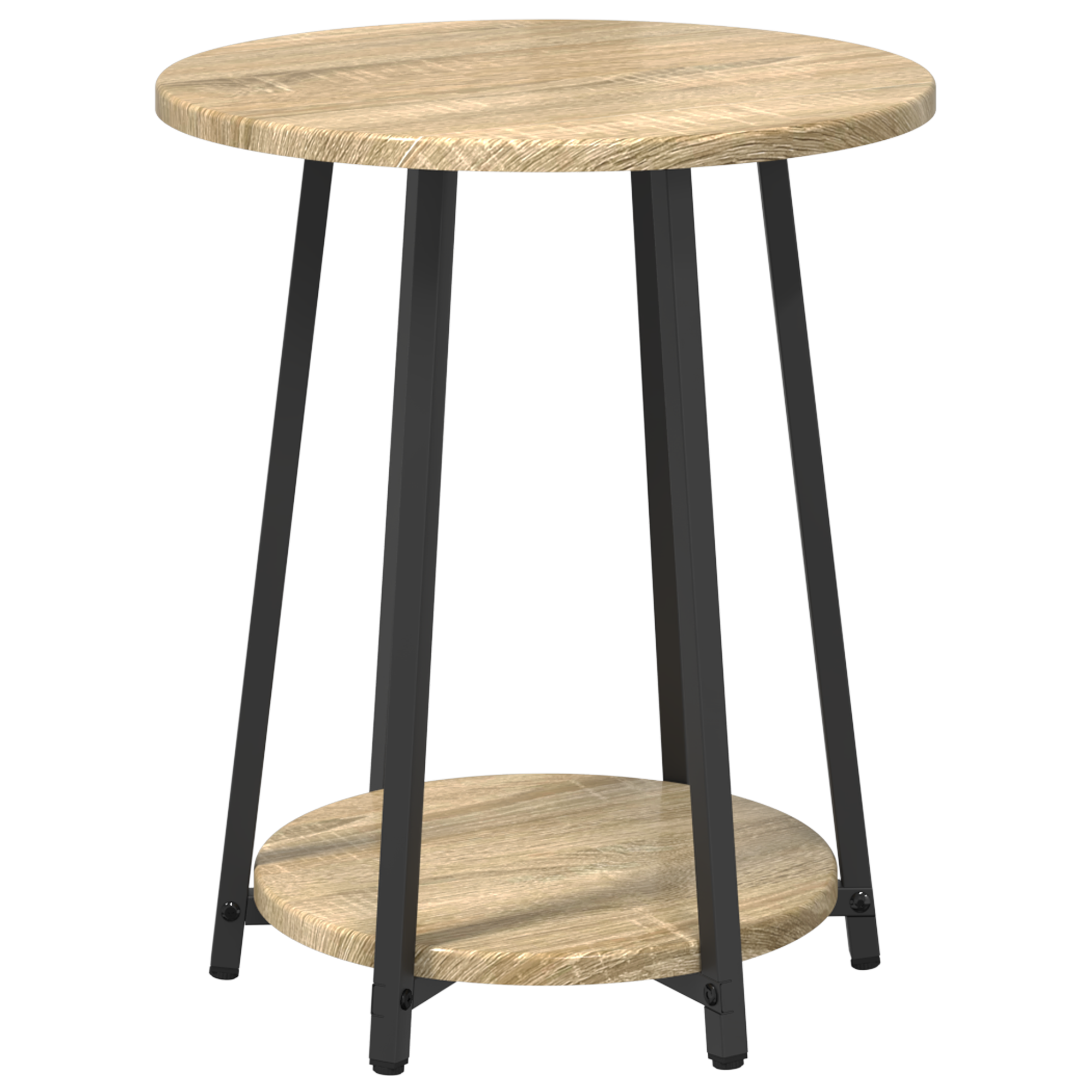 Set di 2 tavolini in legno ingegnerizzato rovere Sonoma e metallo