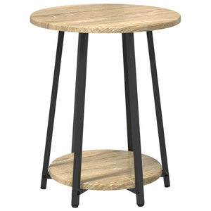 Set di 2 tavolini in legno ingegnerizzato rovere Sonoma e metallo