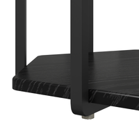 Tavolino 2 pezzi Nero Rovere Legno Ingegnerizzato e Metallo