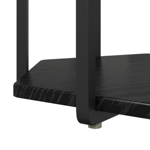 Tavolino 2 pezzi Nero Rovere Legno Ingegnerizzato e Metallo