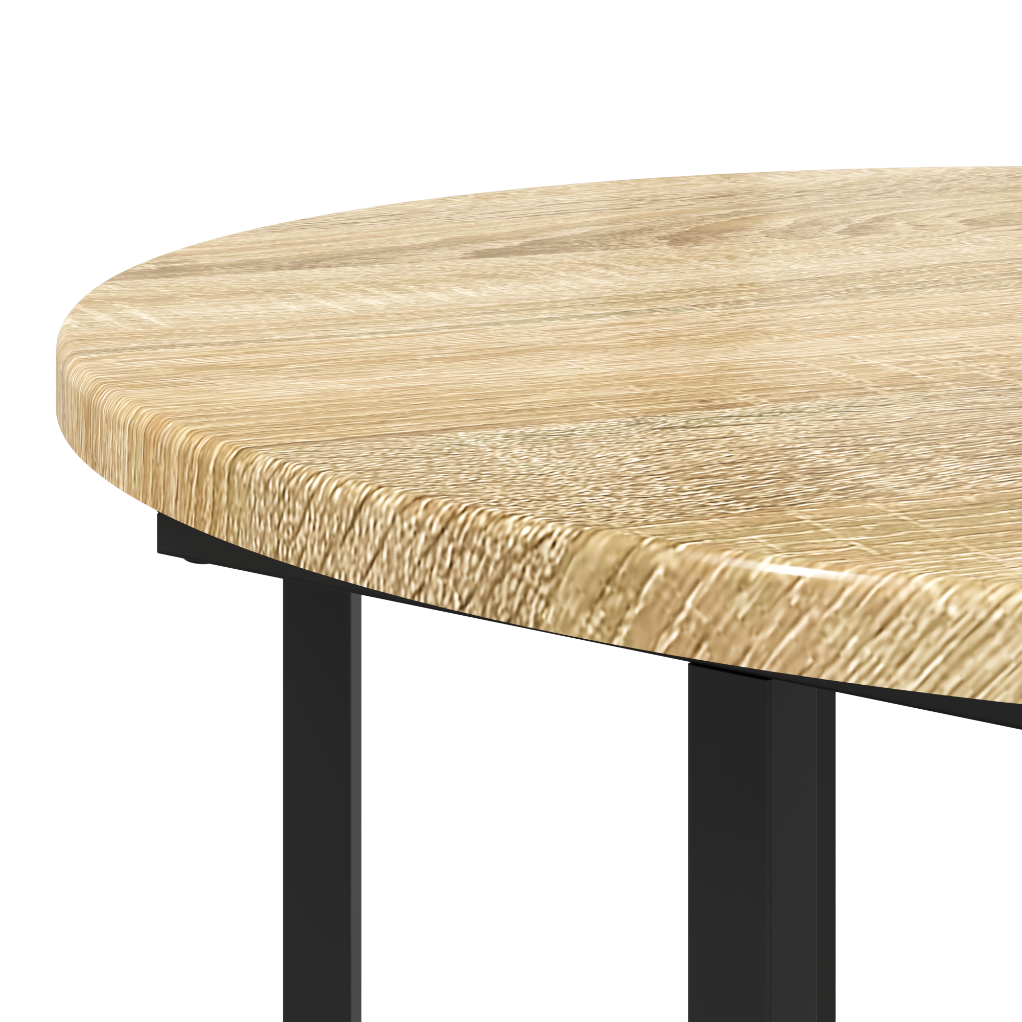 Tavolino 2 pz in Legno Ingenerizzato Rovere e Metallo