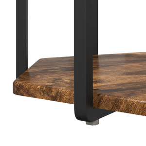 Tavolino 2 pz Rovere Affumicato in Legno Compatto e Metallo