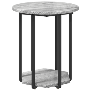 Tavolino 2 pezzi Grigio Sonoma in Legno Ingegnerizzato e Metallo