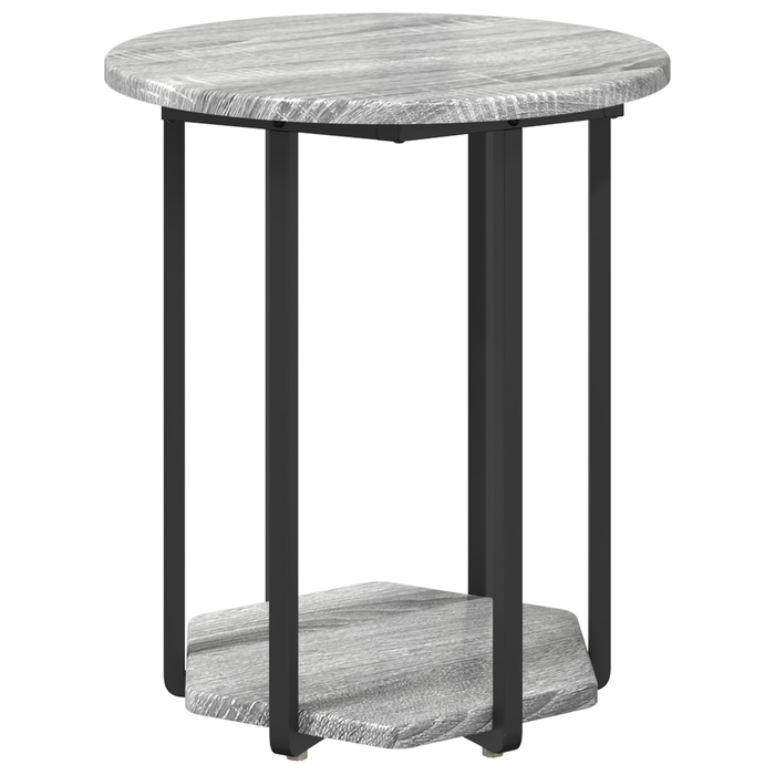 Tavolino 2 pezzi Grigio Sonoma in Legno Ingegnerizzato e Metallo