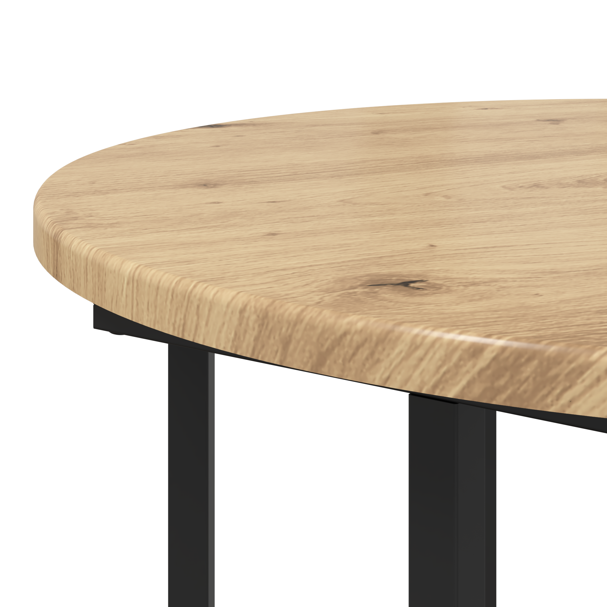 Set di 2 Tavolini in Legno ingegnerizzato Rovere e Metallo