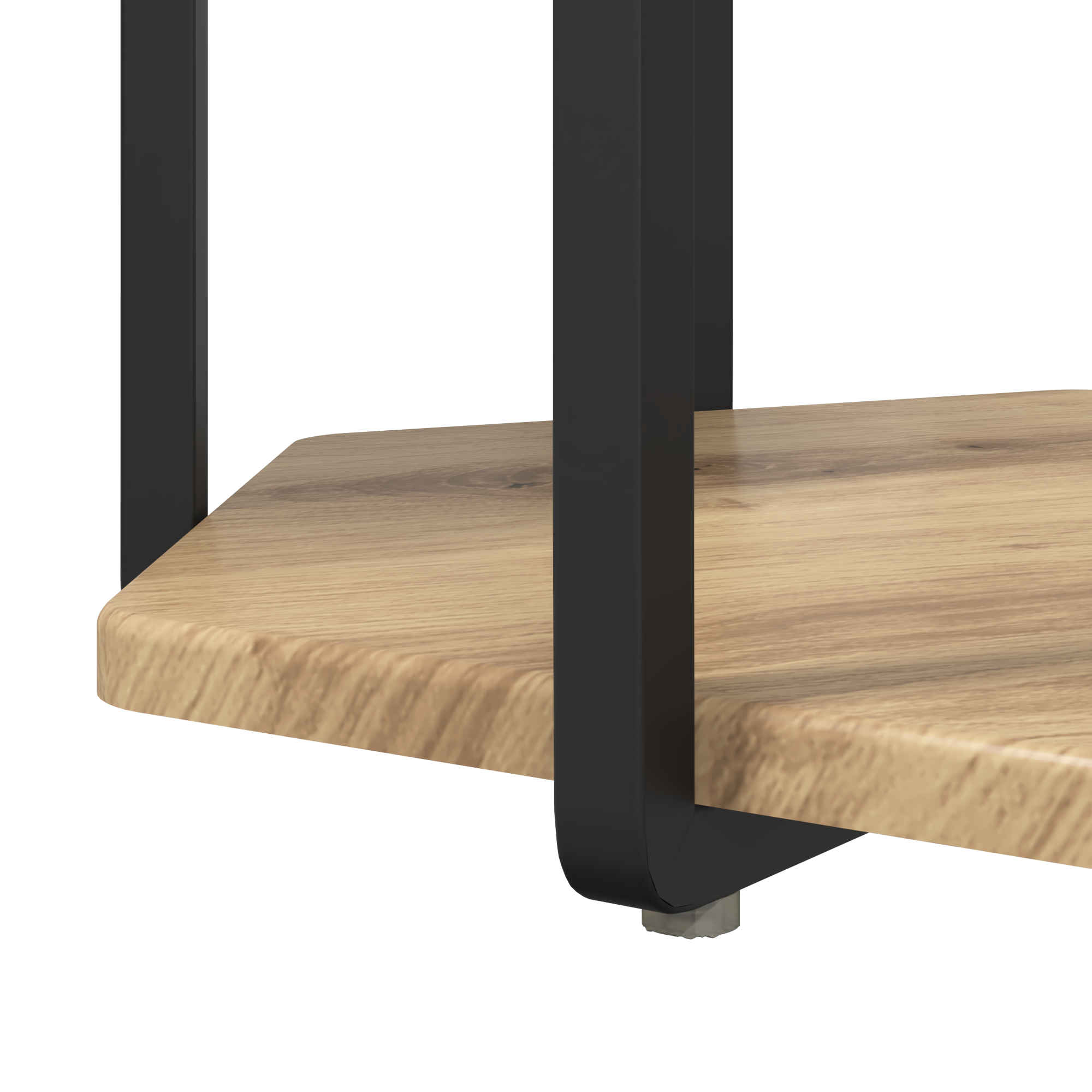 Set di 2 Tavolini in Legno ingegnerizzato Rovere e Metallo