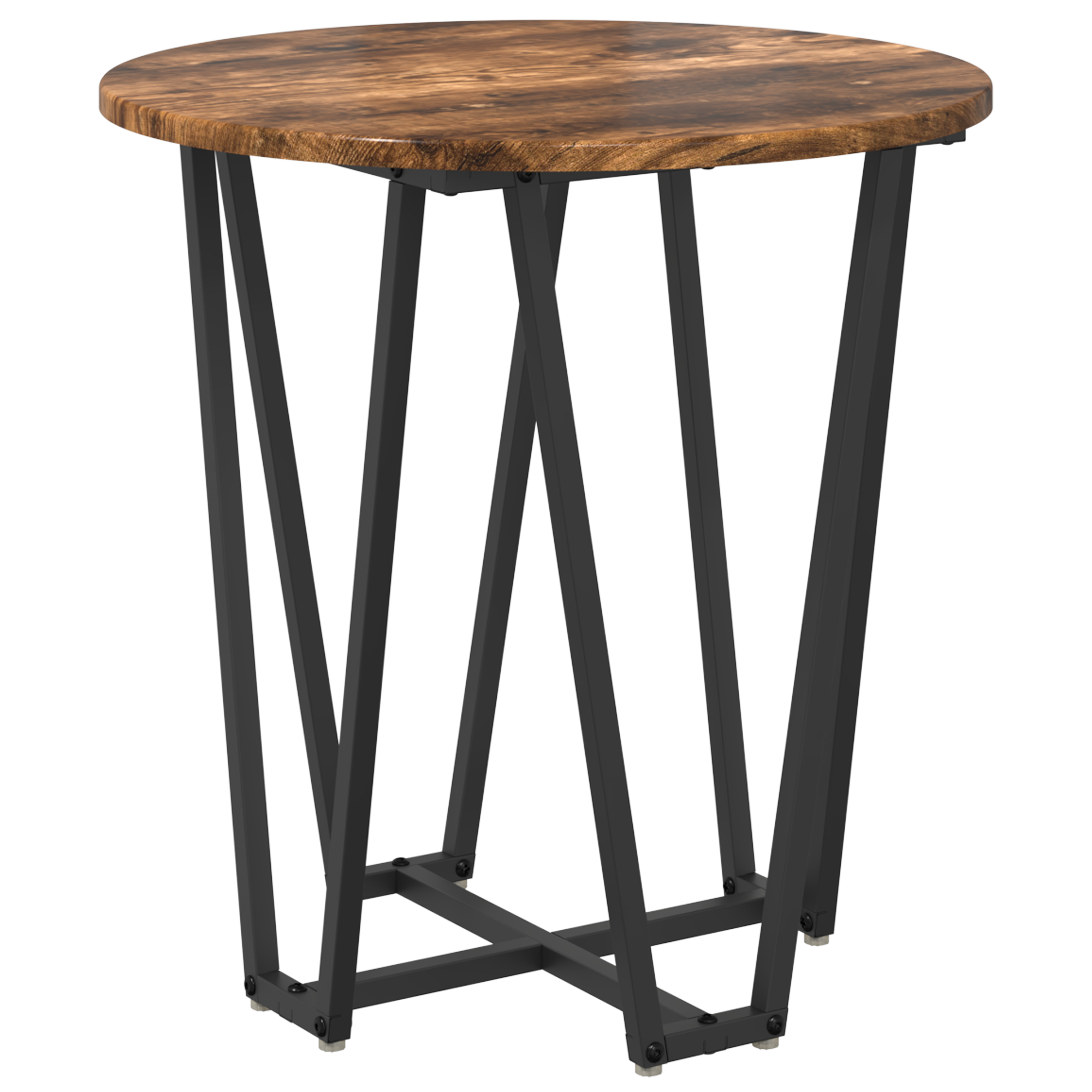 Tavolino 2 pz Rovere Fumè in Legno Ingegnerizzato e Metallo