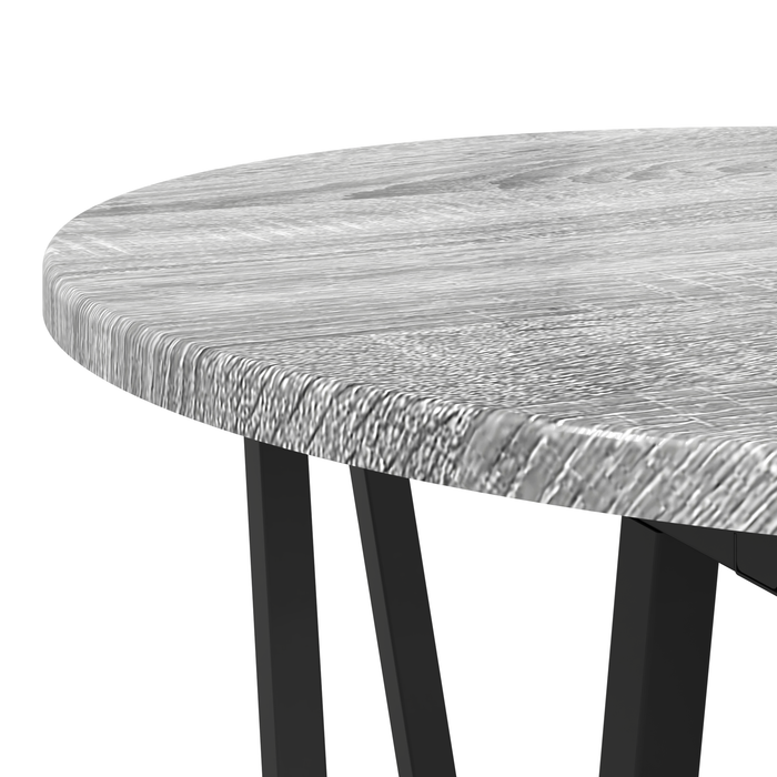 Set di 2 tavolini Grigio Sonoma in legno ingegnerizzato e metallo