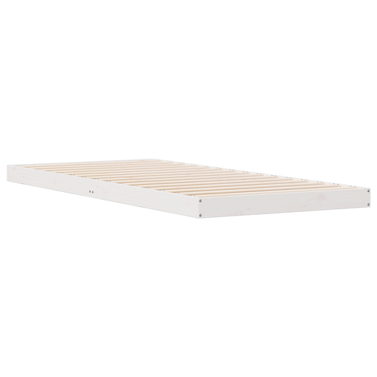 Struttura Letto Floor  Bianco 90x210 cm Legno Massello di Pino