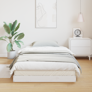 Struttura Letto Floor  Bianco 90x210 cm Legno Massello di Pino