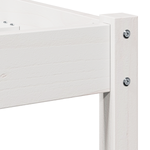 Letto con testiera Bianca 90x220 cm Legno massello di pino