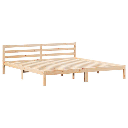 Letto  con testata 200x220 cm in legno massello di pino