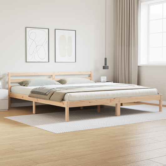 Letto  con testata 200x220 cm in legno massello di pino
