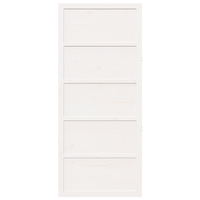 Porta a Cerniera Bianca 80x208 cm in Legno Massello di Pino