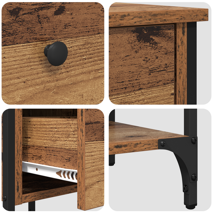 Comodino Legno Vecchio 34x36x70 cm Legno ingegnerizzato