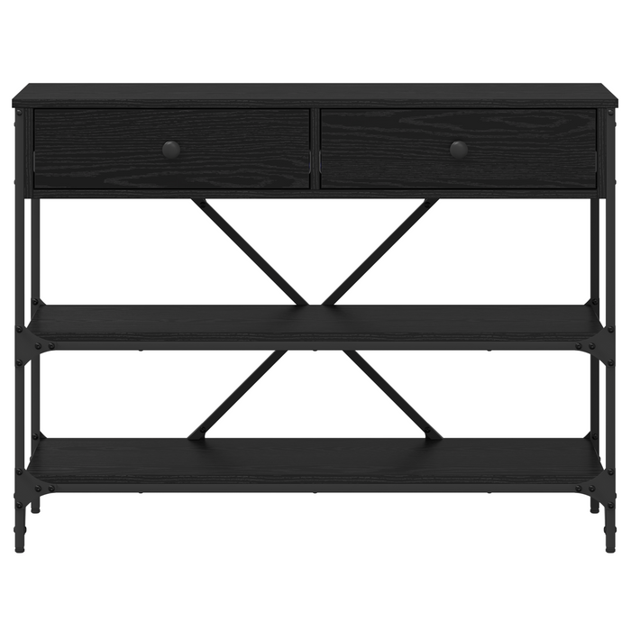 Tavolo Console Rovere Nero 100x34.5x75 cm Legno Ingegnerizzato