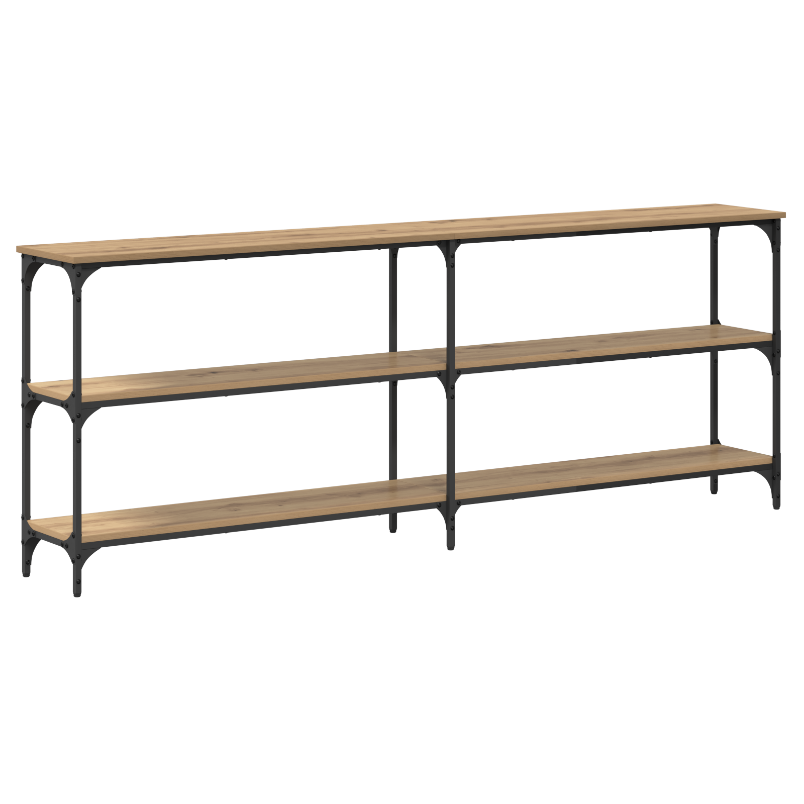 Tavolo Console Rovere Artigianale 200x29x75 cm Legno Ingegnerizzato